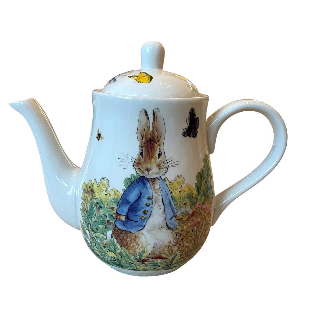 Beatrix Potter Peter Rabbit Teapot Ceramic Spring Easter Kitchen Decor New